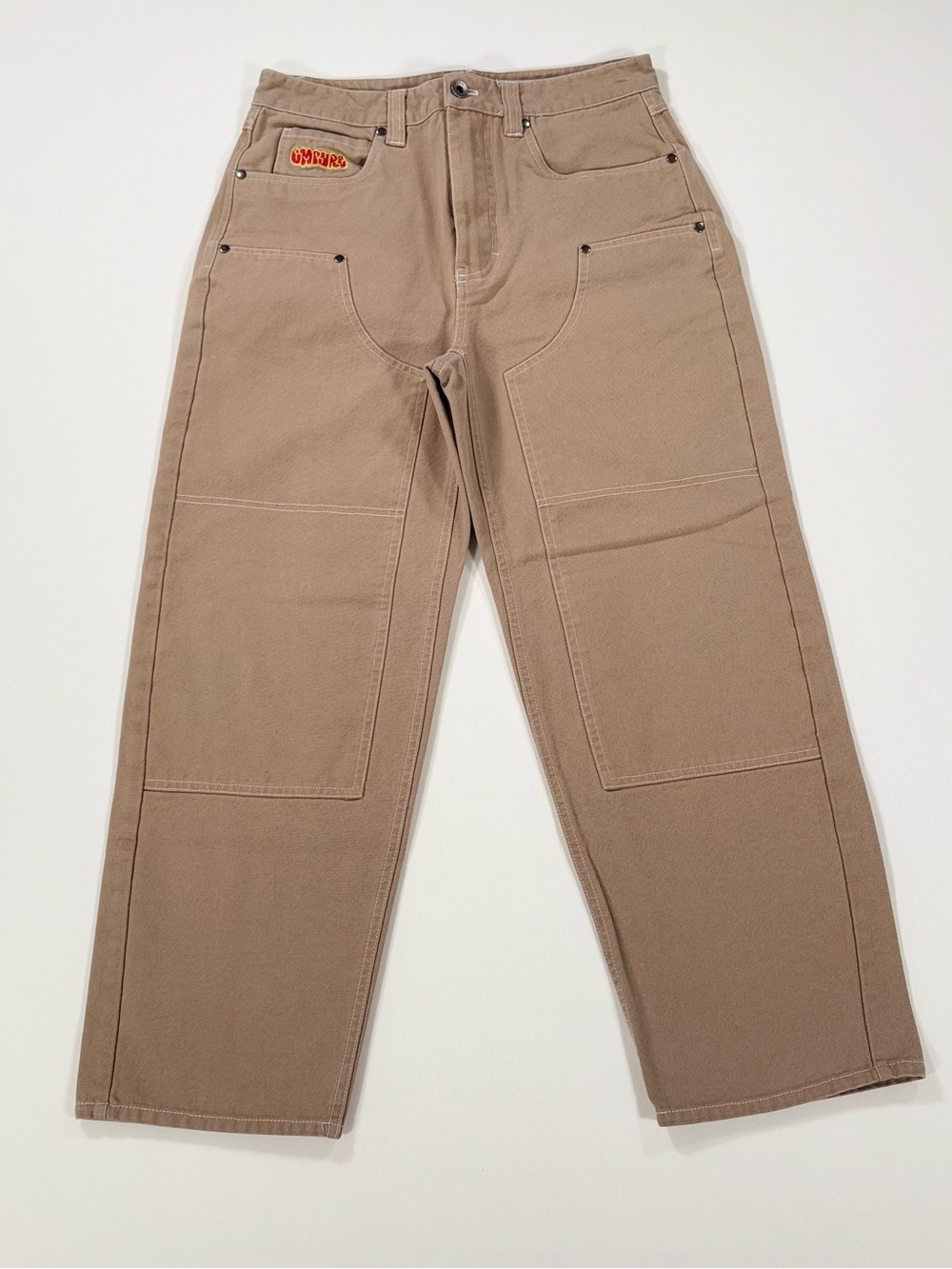 Empyre Khaki Double Knee Skateboarding Pants Size 30x26 Tan Baggy Work Carpenter
